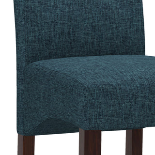 Sunvega Deluxe Tufted Parson Chair Set of 2 in Denim Blue Linen Look Fabric