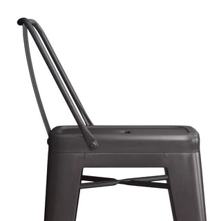 Sunvega Industrial Gunmetal Grey Metal Counter Height Stool Set of 2