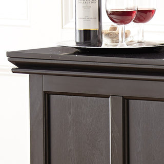 Sunvega Garcia Collection Dark Brown Ebony Hardwood Bar Counter with Silverstone Top
