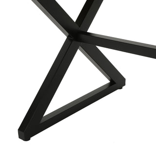 Sunvega Outdoor Aluminum Dining Table with Steel Frame for Patio Backyard