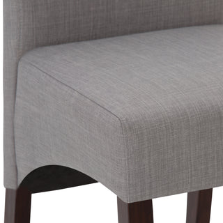 Sunvega Dove Grey Linen Look Fabric Upholstered Dining Chairs Set of 2