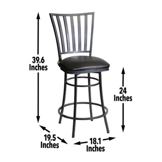 Sunvega Commercial Grade Swivel Counter Stool with Upholstered Seat and Footrest