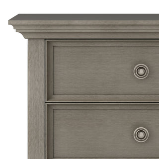 Sunvega Handcrafted Solid Wood Farmhouse Grey Bedside Table with Drawers