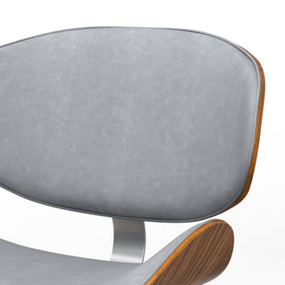 Sunvega Stone Grey Vegan Faux Leather Upholstered Mid Century Modern Dining Chair