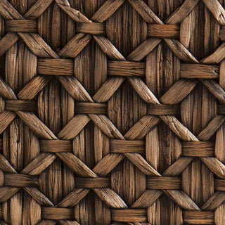 Sunvega Blackwashed Water Hyacinth Storage Trunk with Intricate Diamond Weave Pattern