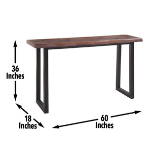 Sunvega Live Edge Bar Table with Solid Pine Legs and Cherry Tops