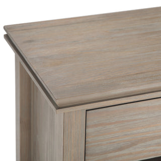 Sunvega Distressed Grey Transitional Bedside Table with Drawer and Shelf