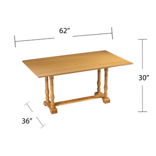 Sunvega Modern Farmhouse Folding Trestle Console to Dining Table in Natural Oak
