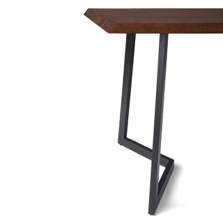 Sunvega Dark Brown Mango Wood Dining Table with Charcoal Metal Legs for 6