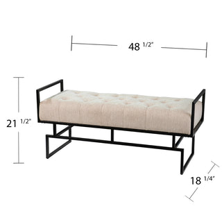 Sunvega Upholstered Bench with Plush Foam Padding and Button-Tufted Detailing