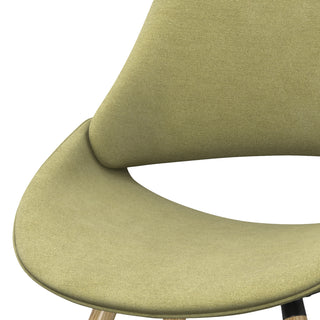 Sunvega Acid Green Mid Century Modern Bentwood Dining Chair with Light Brown Frame