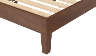 Sunvega Full Platform Bed with 28-Slat Dual-Zone System in Dark Brown