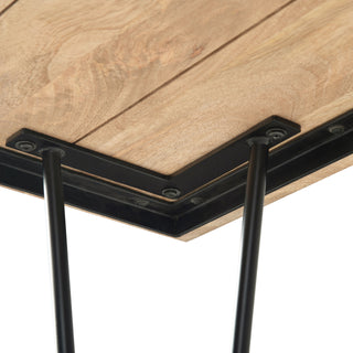 Sunvega Handcrafted Mango Wood Dining Table with Hairpin Legs in Natural