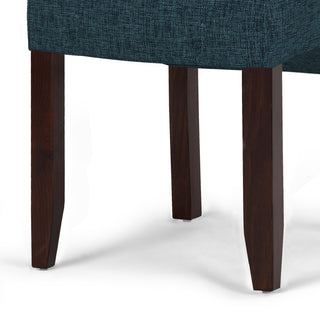Sunvega Deluxe Tufted Parson Chair Set of 2 in Denim Blue Linen Look Fabric