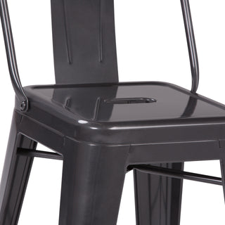 Sunvega Industrial Metal Counter Height Stool Set of 2 with Curved Back