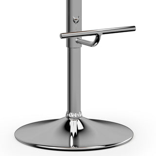 Sunvega Adjustable Swivel Bar Stool with Black Vegan Faux Leather Upholstery