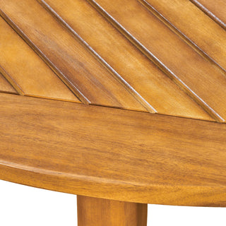Sunvega Acacia Wood Gray Dining Table with Water Resistant Finish for Patio
