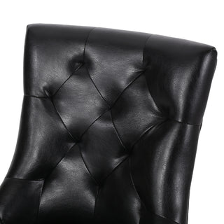 Sunvega Contemporary Upholstered Dining Chairs with Tufted Diamond Stitch and Wood Legs