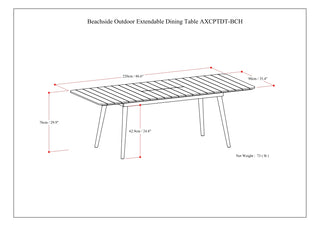 Sunvega Light Teak Extendable Acacia Wood Outdoor Dining Table with Aluminum Legs