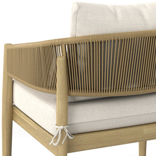 Sunvega Natural Acacia Wood Outdoor Conversation Chair Set of 2 with Weather Resistant Cushions