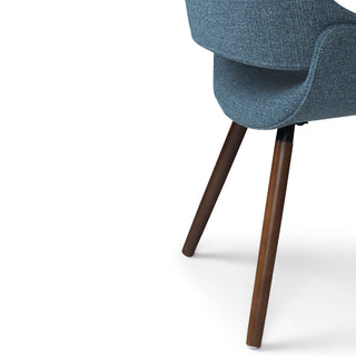 Sunvega Mid Century Modern Bentwood Dining Chair with Denim Blue Upholstery