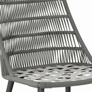 Sunvega Grey Outdoor Dining Chair Set of 2 with Weather-Resistant Polyester Cushions