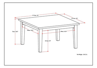 Sunvega Java Brown Solid Rubberwood Square Dining Table for 8 with Lacquered Top