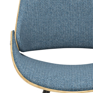 Sunvega Mid Century Modern Bentwood Dining Chair with Wood Back in Denim Blue