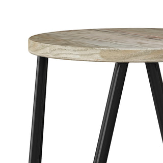 Sunvega Industrial Metal Counter Height Stool with Solid Wood Seat and Hairpin Legs