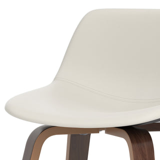 Sunvega Cream Faux Leather Upholstered Bentwood Counter Bar Stools Set of 2