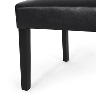 Sunvega Dark Grey Roll Top Button Tufted Dining Chairs Set of 2