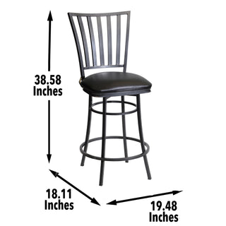 Sunvega Commercial Grade Swivel Counter Stool with Upholstered Seat and Footrest