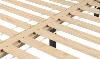 Sunvega King Platform Bed in Black with 28-Slat Dual-Zone Support System