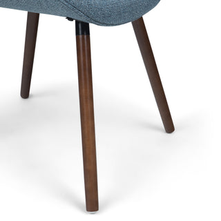 Sunvega Mid Century Modern Bentwood Dining Chair with Denim Blue Upholstery