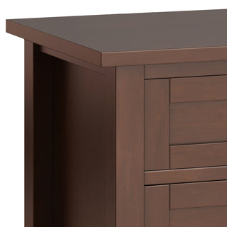 Sunvega Russet Brown Solid Wood Transitional Nightstand with Two Drawers and Shelf