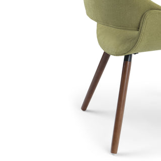 Sunvega Acid Green Upholstered Bentwood Dining Chair with Mid Century Modern Styling