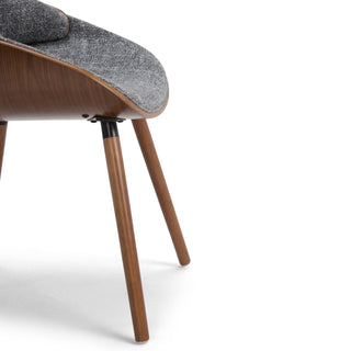 Sunvega Grey Woven Fabric Upholstered Bentwood Dining Chair with Wood Back