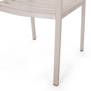 Sunvega Modern Aluminum Outdoor Dining Chairs with Open Slat Design (Set of 2)