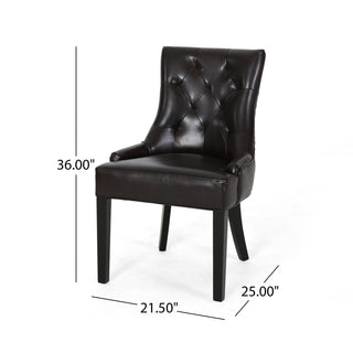 Sunvega Contemporary Upholstered Dining Chairs with Tufted Diamond Stitch and Wood Legs