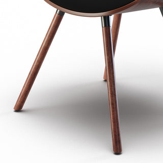 Sunvega Mid Century Modern Dining Chair with Black Vegan Faux Leather Upholstery