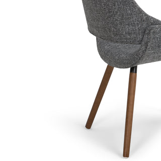 Sunvega Mid Century Modern Bentwood Dining Chair with Grey Woven Fabric