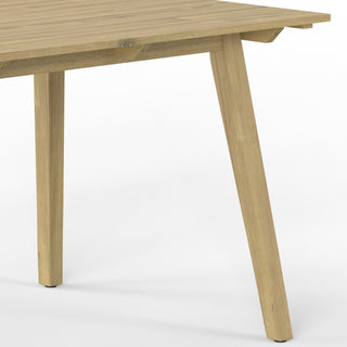 Sunvega Light Teak Solid Acacia Wood Outdoor Dining Table Seats 6