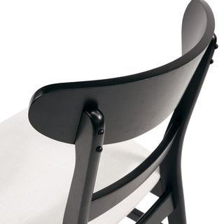 Sunvega Mid-Century Modern Upholstered Dining Chairs with Rubberwood Legs Set of 2