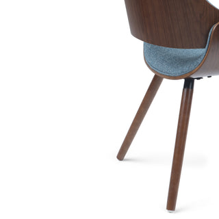 Sunvega Denim Blue Bentwood Dining Chair with Wood Back and Mid Century Modern Style