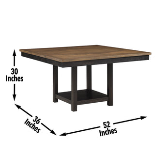 Sunvega Dark Brown Dining Table with Extendable Leaf and Bottom Shelf
