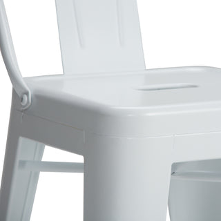 Sunvega Industrial Metal Counter Height Stool Set of 2 with Curved Back and Foot Rest