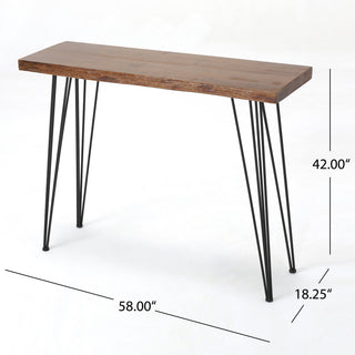 Sunvega Faux Live Edge Bar Height Table with Hairpin Legs for Dining