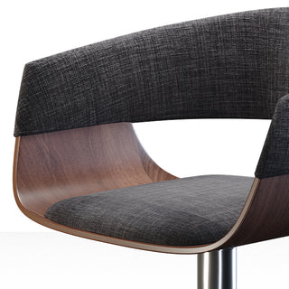 Sunvega Adjustable Swivel Bar Stool with Charcoal Grey Upholstery and Chrome Base