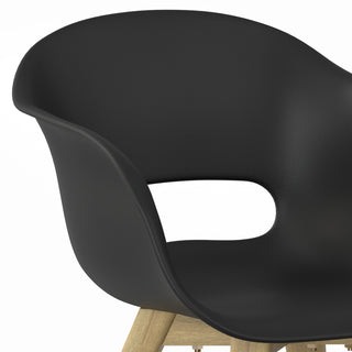 Sunvega Solid Acacia Wood and Plastic Outdoor Dining Chairs Set of 2 Black