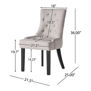 Sunvega Contemporary Upholstered Dining Chairs with Tufted Diamond Stitch and Wood Legs